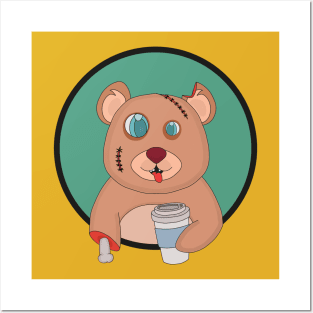 Coffee Zombie Bear Posters and Art